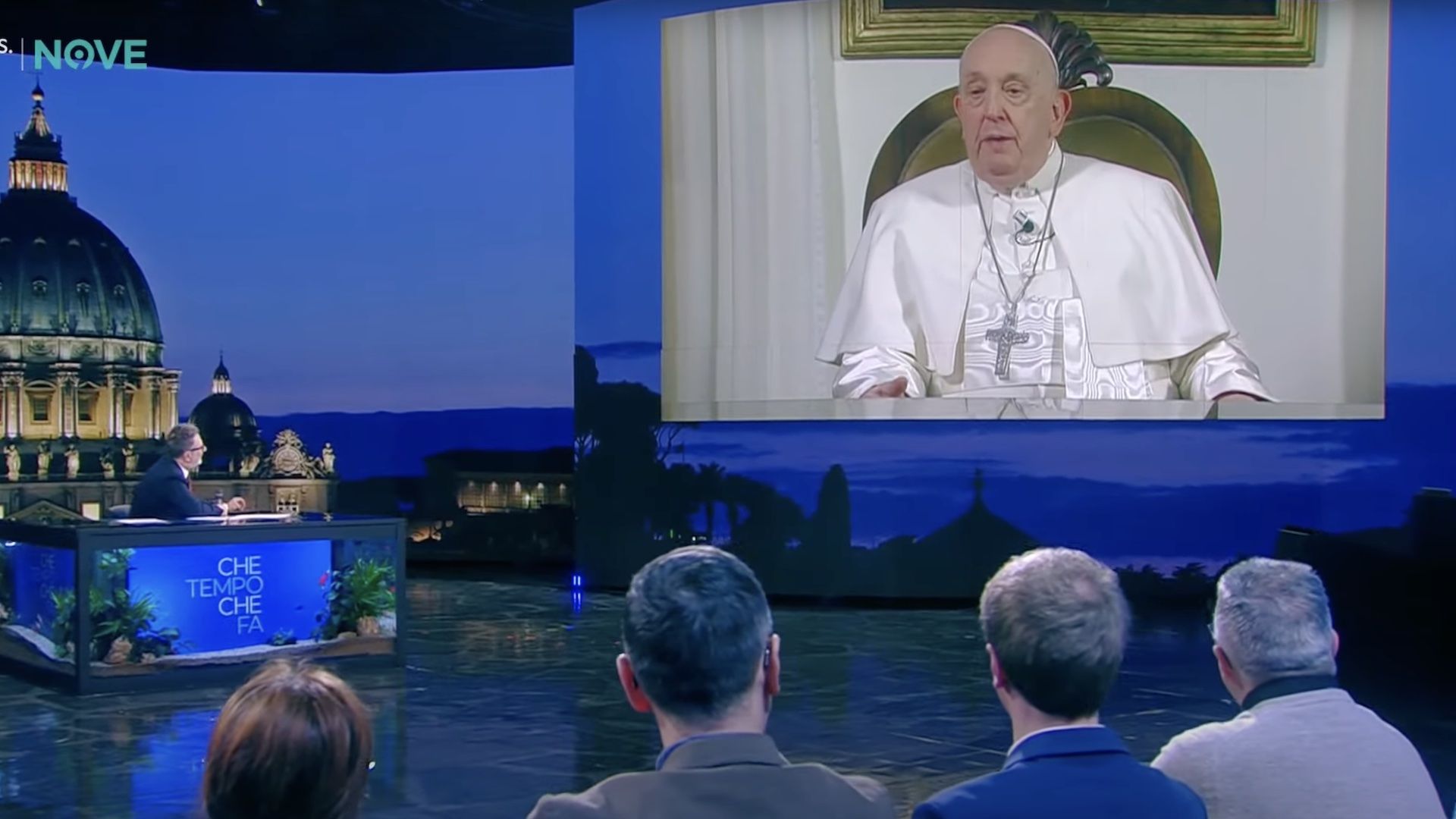Entrevista con el Papa en el canal italiano Nove