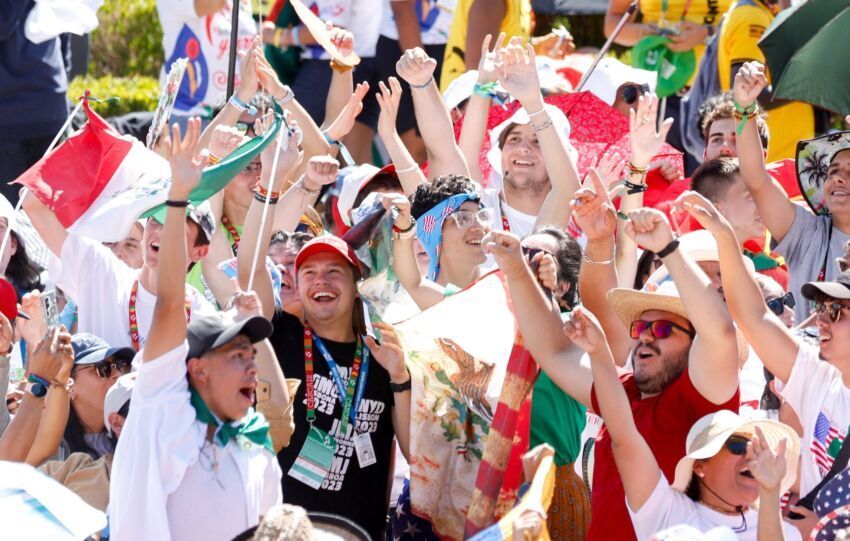 Jóvenes en la Jornada Mundial de la Juventud de Lisboa